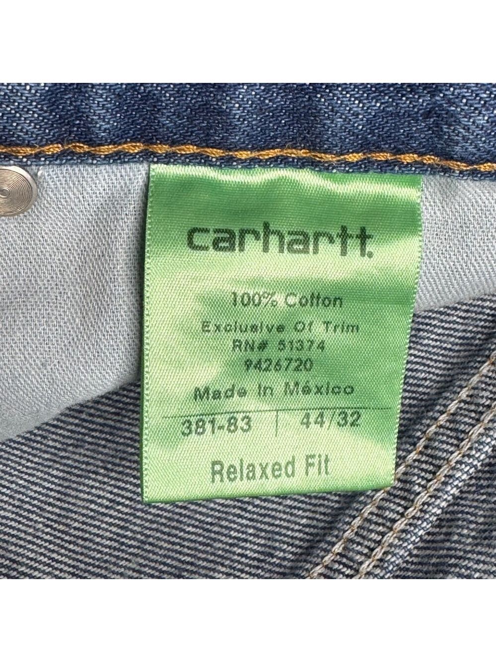 Carhartt Men’s Vintage Heavy Duty Blue Denim Relaxed Fit Jeans Size 44/32 - Picture 5 of 6